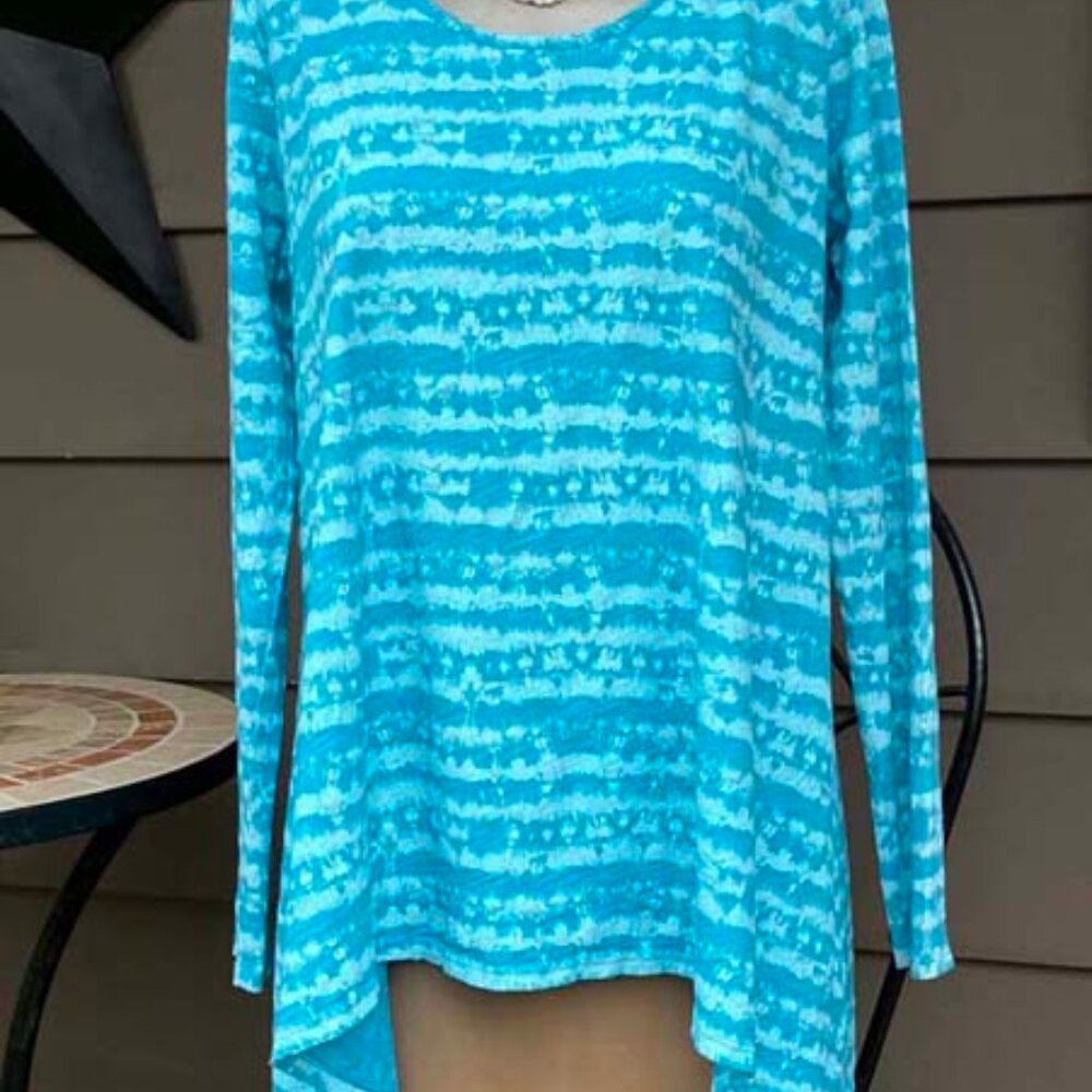 Fresh Produce Asymmetrical Blue Tunic Top